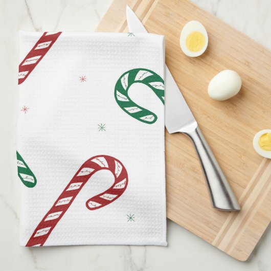 Candy Cane Kitchen Towel キッチンタオル (四つ折り)
