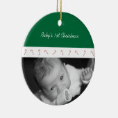 Candy Cane Laneのオーナメント(緑) セラミックオーナメント (右)