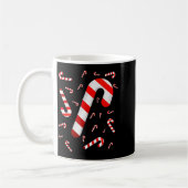 Candy Cane Merry And Bright Red And White Candy Co コーヒーマグカップ (左)