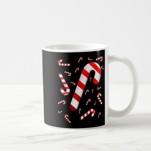 Candy Cane Merry And Bright Red And White Candy Co コーヒーマグカップ (右)