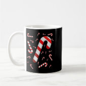 Candy Cane Merry And Bright Red And White Candy Co コーヒーマグカップ (左)
