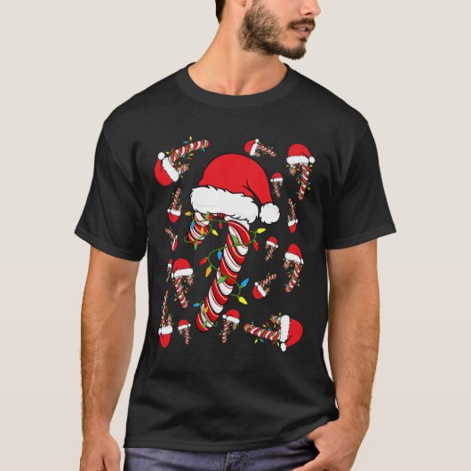 Candy Cane Merry And Bright Red And White Fun Chri Tシャツ (正面)