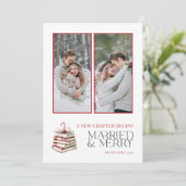 Candy Cane Merry & Married 2 Photo Newlywed シーズンカード (スタンド正面)