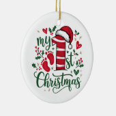 Candy Cane “My 1st Christmas” with Photo セラミックオーナメント (右)