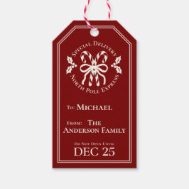 Candy Cane North Pole Express Special Delivery ギフトタグ