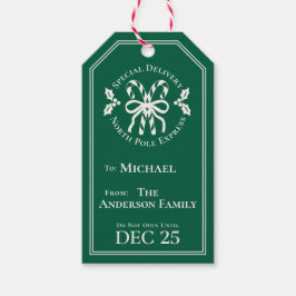 Candy Cane North Pole Express Special Delivery ギフトタグ