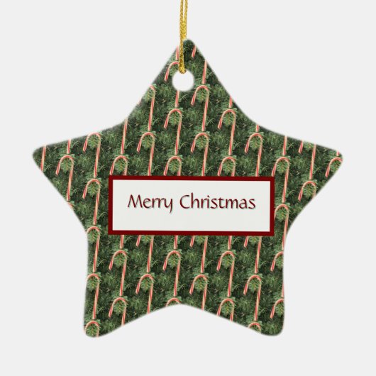 Candy Cane Photo Ornament  セラミックオーナメント (正面)