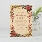 Candy Cane Poinsettia Christmas 招待状 (スタンド正面)