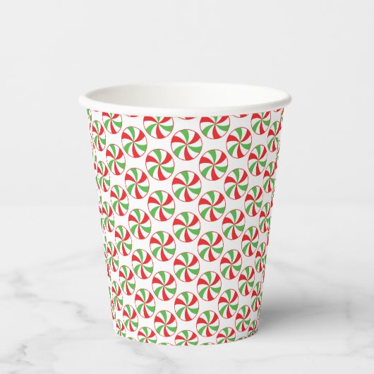 Candy Cane Print Christmas Party Paper Cups 紙コップ (正面)