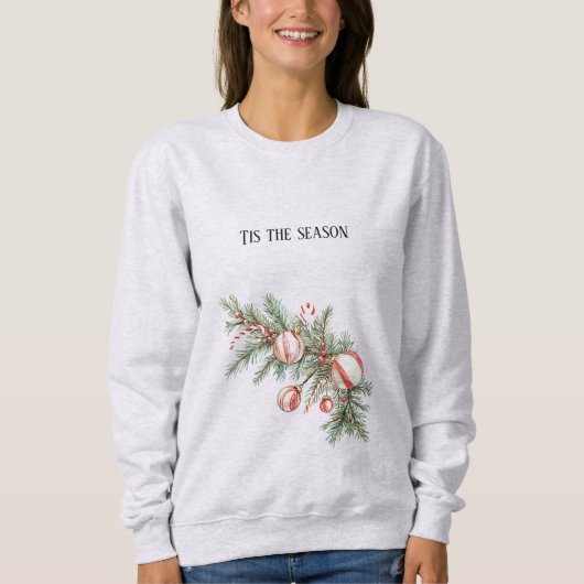 Candy Cane Red Christmas スウェットシャツ (正面)