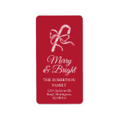 Candy Cane Return Address Sticker ラベル (正面)