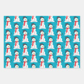 Candy Cane, Snowman & Gingerbread ラッピングペーパーシート (正面2)