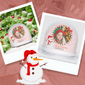 Candy Cane Snowman Photo Bow Christmas Kids