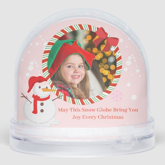 Candy Cane Snowman Photo Bow Christmas Kids (裏面)