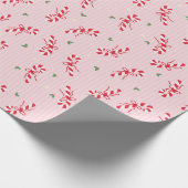 Candy Cane Sprinkle Pattern - Pink Holiday Design ラッピングペーパー (角)
