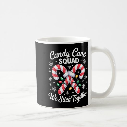 Candy Cane Squad Cute Christmas Matching Design コーヒーマグカップ (右)