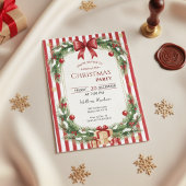 Candy Cane Stripe Christmas Party Invitation 招待状
