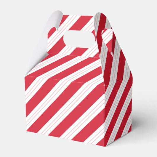 Candy Cane Stripe Gabled Christmas Party Favor Box フェイバーボックス (正面サイド)