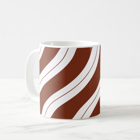 Candy Cane Stripes Brown コーヒーマグカップ (正面左)