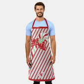 Candy Cane Stripes Christmas Apron エプロン (着用した状態)