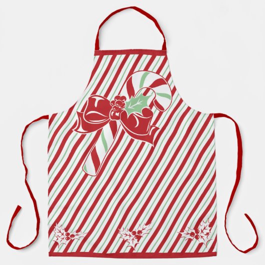 Candy Cane Stripes Christmas Apron エプロン (正面)
