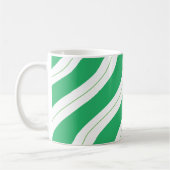 Candy Cane Stripes Green Christmas Coffee コーヒーマグカップ (左)