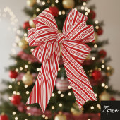 Candy Cane Stripes Red Bow Festive Christmas  グログランリボン