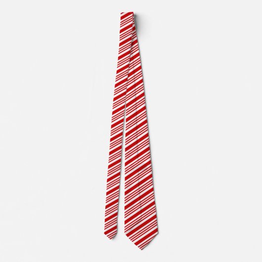 Candy Cane Stripes Red Bow Festive Christmas  ネクタイ (裏面)
