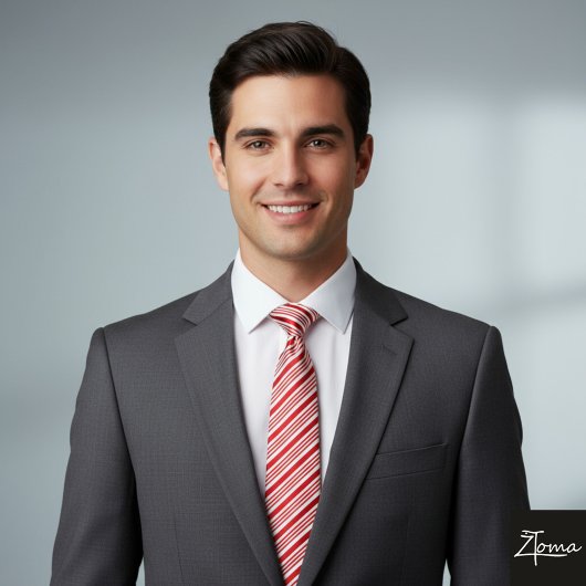 Candy Cane Stripes Red Bow Festive Christmas  ネクタイ