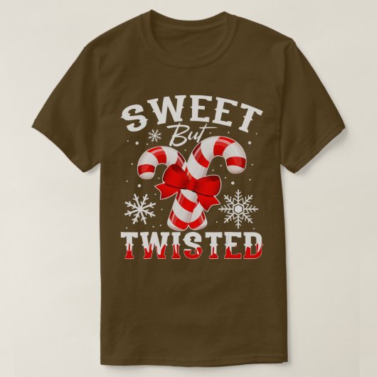 Candy Cane Sweet But Twisted Funny Merry Christmas Tシャツ (デザイン正面)