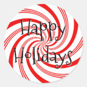 Candy Cane Twirl ラウンドシール (正面)