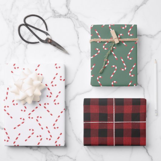 Candy cane wrapping paper ラッピングペーパーシート (正面)
