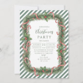 Candy Cane Wreath Christmas 招待状 (正面)