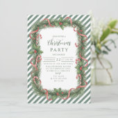 Candy Cane Wreath Christmas 招待状 (スタンド正面)