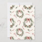 Candy Cane Wreath Christmas Open House Party 招待状 (裏面)