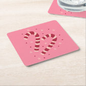 Candy canes スクエアペーパーコースター (アングル)