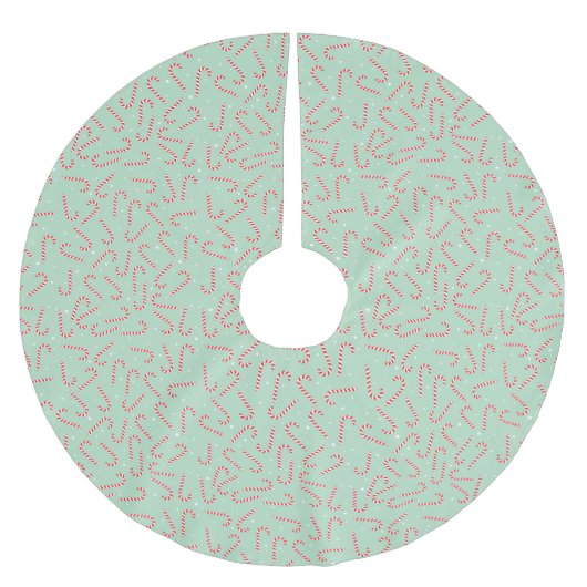 Candy Canes ブラッシュドポリエステルツリースカート (正面)