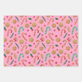 Candy Canes and Cookies Christmas ラッピングペーパーシート (正面2)