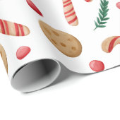 Candy Canes and Cookies Christmas ラッピングペーパー (ロールコーナー)