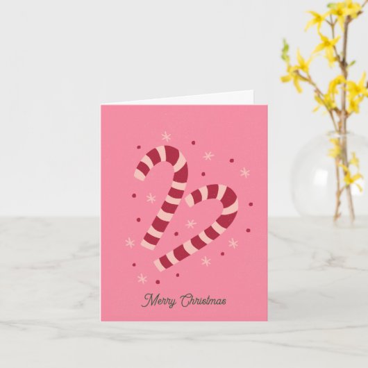 Candy canes Christmas  カード (黄色い花)