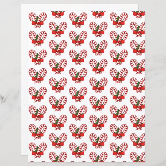 Candy canes christmas craft paper (正面/裏面)
