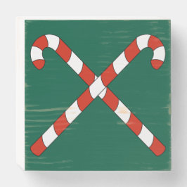 Candy Canes Crossed ウッドボックスサイン