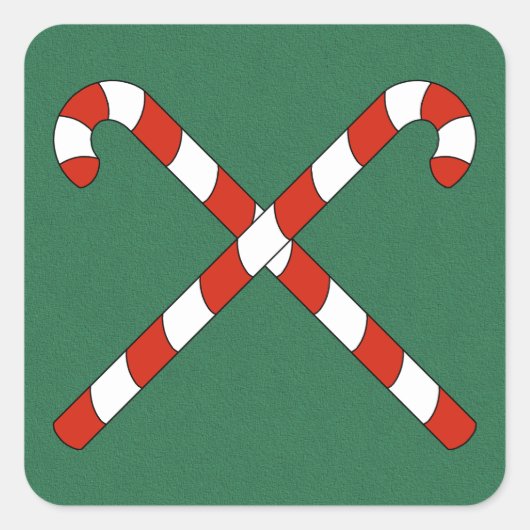 Candy Canes Crossed スクエアシール (正面)
