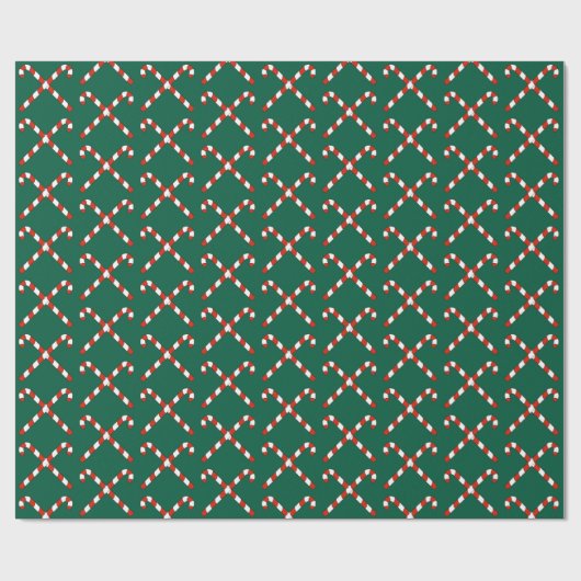 Candy Canes Crossed ラッピングペーパー (フラット)