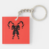 Candy Canes with Pine Needles & Bow キーホルダー (裏面)