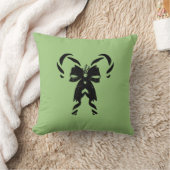 Candy Canes with Pine Needles & Bow クッション (ブランケット)