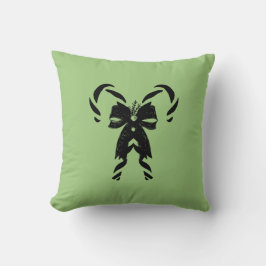 Candy Canes with Pine Needles & Bow クッション