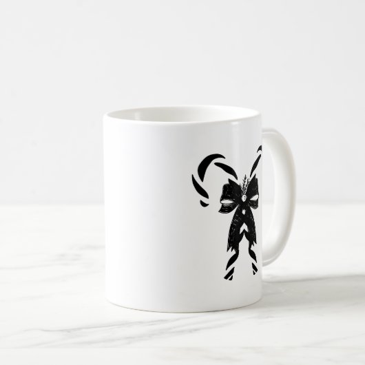 Candy Canes with Pine Needles & Bow コーヒーマグカップ (正面右)