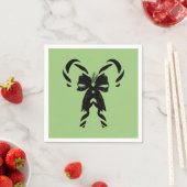 Candy Canes with Pine Needles & Bow スタンダードカクテルナプキン (インサイチュ)