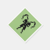 Candy Canes with Pine Needles & Bow スタンダードカクテルナプキン (角)